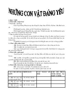 Giáo án mầm non lớp 3 tuổi - Những con vật đáng yêu