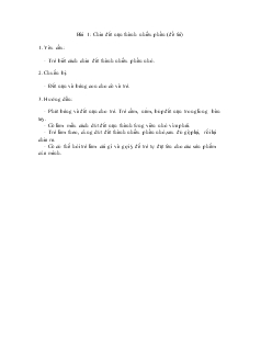 Giáo án mầm non lớp 3 tuổi - Tạo hình - Bài 1: Chia đất nặn thành nhiều phần