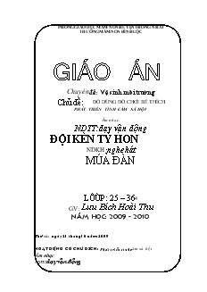 Giáo án mẫu giáo lớp 3 tuổi - Đội kèn tý hon