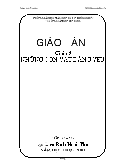 Giáo án Những con vật đáng yêu