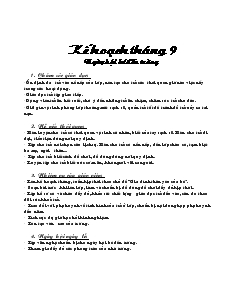 Kế hoạch tháng 9: Ngày hội bé đến trường