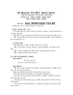 Giáo án Bác nông dân của bé