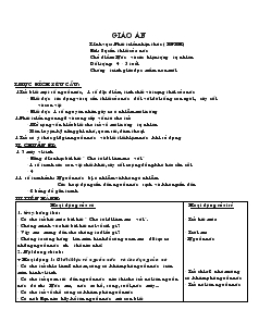 Giáo án Lĩnh vực: Phát triển nhận thức - Bài: Sự cần thiết của nước