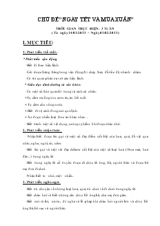 Giáo án mầm non lớp 4 tuổi - Chủ đề ngày tết và mùa xuân (Thực hiện 3 tuần)