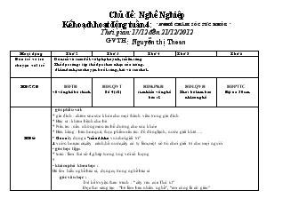 Giáo án mầm non lớp 4 tuổi - Chủ đề: Nghề Nghiệp - Kế hoạch hoạt động tuần 4