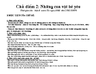 Giáo án mầm non lớp 4 tuổi - Chủ điểm 2: Những con vật bé yêu (Thời gian thưc hiện 8 tuần)