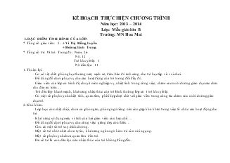 Giáo án mầm non lớp 4 tuổi - Chủ điểm trường mầm non