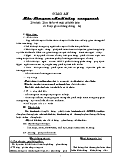 Giáo án môn: làm quen với môi trường xung quanh - Bài: Tìm hiểu về một số biển báo và luật giao thông đường bộ