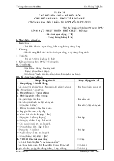 Giáo án Tuần 31 - Chủ đề lớn: Mùa hè đến rồi