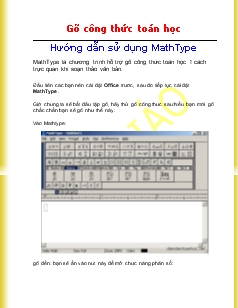 Gõ công thức toán học hướng dẫn sử dụng Mathtype