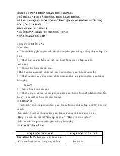 Lĩnh vực phát triển nhận thức - Chủ đề: Luật lệ và phương tiện giao thông - Đề tài làm quen một số phương tiện giao thông đường bộ (độ tuổi: 3 – 4 tuổi)