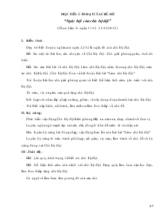 Mục tiêu cần đạt của - Chủ đề “ngày hội của chú bộ đội”