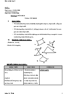 Giáo án Hình học 8 - Tuần 1 đến tuần 5