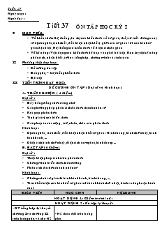 Giáo án Hình học 8 - Tuần 17 đến tuần 20