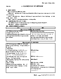 Giáo án Tiết 41: Tập hợp các số nguyên