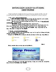 Hướng dẫn cài đặt và sử dụng Deep Freeze