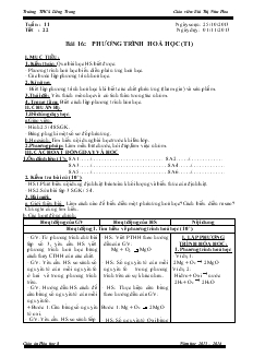 Bài giảng Bài 16: phương trình hoá học