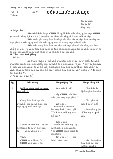 Bài giảng Tiết 12 bài 9 công thức hoá học tuần 6