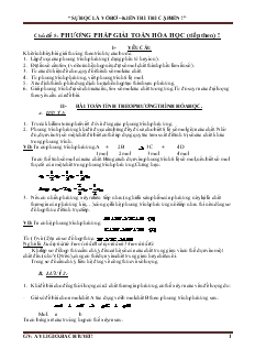 Chủ đề 5: các phương pháp giải toán hóa học (tiếp theo)