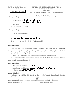 Đề thi chọn học sinh giỏi lớp 9 trung học cơ sở năm học 2011 - 2012 môn: toán