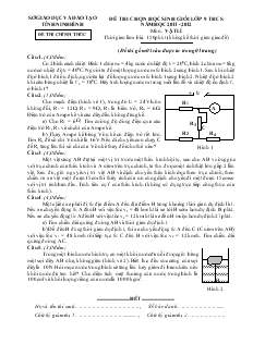 Đề thi chọn học sinh giỏi lớp 9 trung học cơ sở năm học 2011 - 2012 môn: vật lí