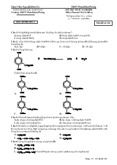 Đề thi trắc nghiệm môn: phenol -11 (cơ bản)