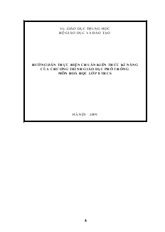 Hướng dẫn thực hiện chuẩn kiến thức kĩ năng của chương trình giáo dục phổ thông môn hoá học lớp 8