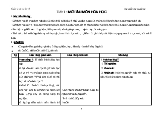 Bài giảng Tiết 1 : mở đầu môn hóa học tiết 62