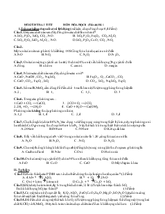 Đề kiểm tra I tiết môn hóa học 8 (tiết 46) đề 1
