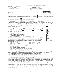 Đê thi thử đại học lần 1 môn thi Vật lý - Mã đề thi 107