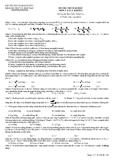 Đề thi thử đại học môn Vật lý khối A - Đề 5 (có đáp án)