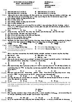 Đề thi thử lần 1 Vật lý khối A - Mã đề 121