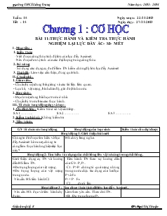 Giáo án Vật lý 9 bài 11: Thực hành và kiểm tra thực hành nghiệm lại lực đẩy Ác- Si- mét - Trường THCS Liêng Trang