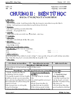 Giáo án Vật lý 9 bài 26: Ứng dụng của nam châm - Trường THCS Liêng Trang