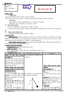 Giáo án Vật lý K7 tiết 12: Độ cao của âm