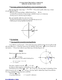Ứng dụng đường tròn lượng giác để giải các bài toán vật lý