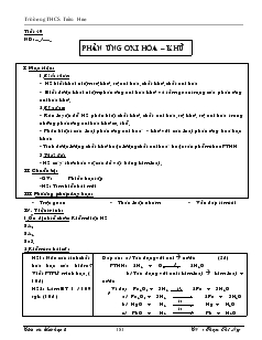 Bài giảng tiết 49-50: Phản ứng oxi hóa – khử