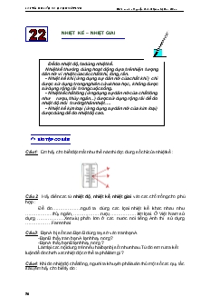 Bài tập cơ bản và nâng Vật lý 6 bài: Nhiệt kế – Nhiệt giai