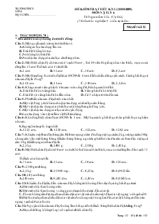 Đề kiểm tra 1 tiết kỳ I kèm đáp án môn vật lý 6