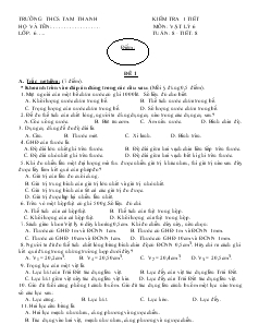 Đề kiểm tra 1 tiết môn: vật lý 6 - Tuần 8 tiết 8 (đề 1)