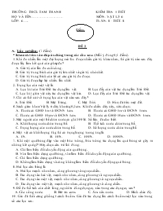 Đề kiểm tra 1 tiết môn: vật lý 6 - Tuần 8 tiết 8 (đề 2)