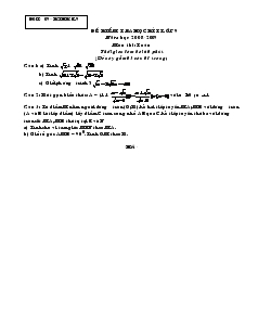 Đề kiểm tra học kì I lớp 9 môn thi: Toán (Năm học 2008-2009) có đáp án