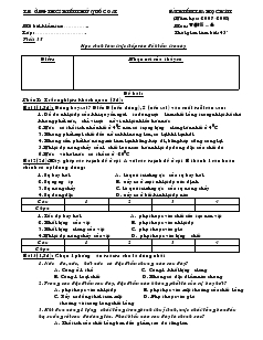 Đề kiểm tra học kỳ II môn: Vật lí 6 - Trường THCS Kiều Phú