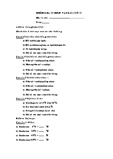 Đề kiểm tra môn Vật lý 6 bài số 2