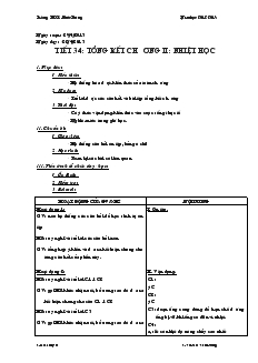 Giáo án Vật lý 6 tiết 34: Tổng kết chương II Nhiệt học - Trường THCS Phúc Thắng