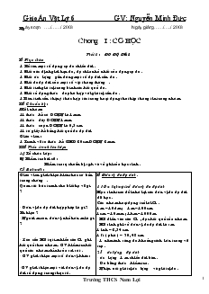 Giáo án Vật lý 6 - Trường THCS Nam Lợi