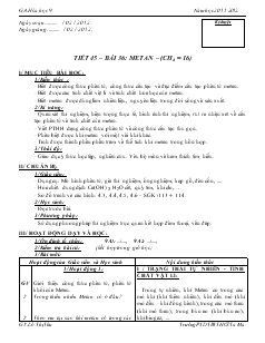 Bài giảng Tiết 45 – bài 36: metan – (ch4 = 16)
