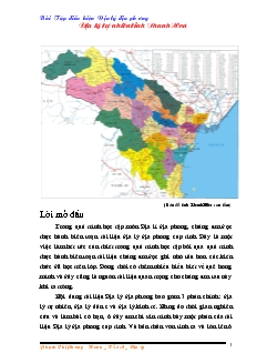Bài tập điều kiện địa lý địa phương địa lý tự nhiên tỉnh Thanh Hoá