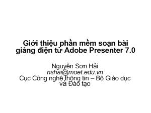 Giới thiệu phần mềm soạn bài giảng điện tử Adobe Presenter 7.0