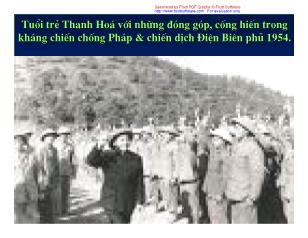 Tuổi trẻ Thanh Hoá với những đóng góp, cống hiến trong kháng chiến chống Pháp & chiến dịch Điện Biên phủ 1954